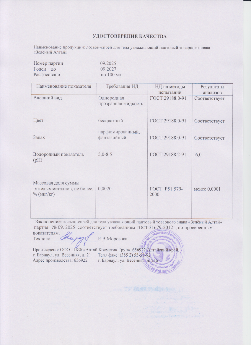 Паспорт №092025